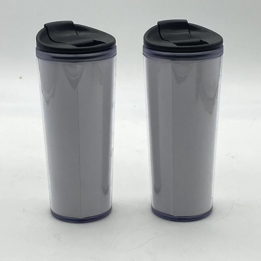 Starbucks‎ Coffee Travel Tumbler Mug 16oz Flip Top Lot of 2 Mermaid Spellout
